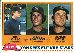 1981 Topps Baseball Cards      424     Tim Lollar/Bruce Robinson/Dennis Werth RC